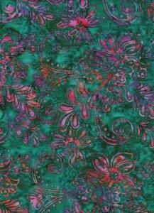 Textiles Batik - Fleurs Célestes - Fleur Vert Rose