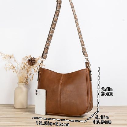 Women's Simple Crossbody Bag – PU Leather Shoulder Purse for Everyday Use