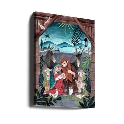 Wall art Christmas with Mary and baby Jesus Canvas Print