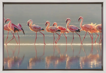 Art mural Paysage flamant rose