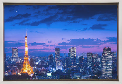 Tokyo Tower Blue Hour Skyline Canvas Wall Art | Tokyo night view