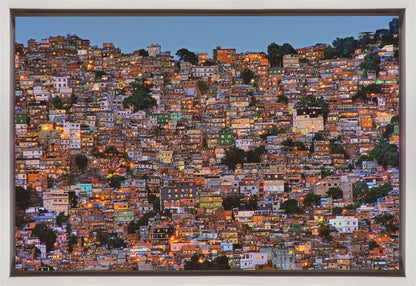 Rocinha Hillside at Nightfall Canvas Wall Art | Nightfall in the Favela da Rocinha