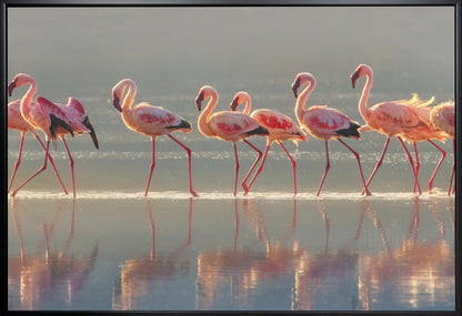 Art mural Paysage flamant rose