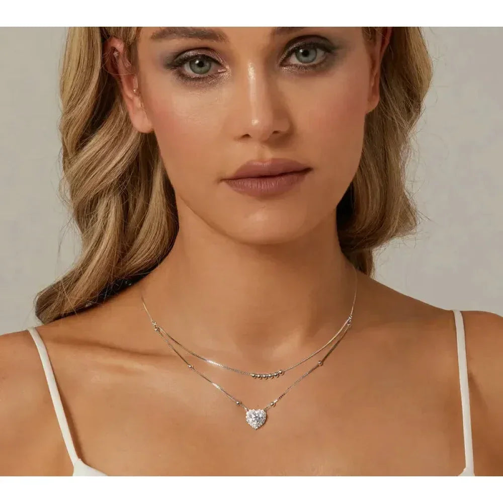 Capturez son cœur avec un éclat éblouissant : Collier Cœur en Moissanite 1 carat