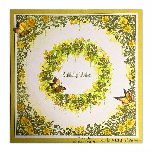 Silver Leaves Mini Stamp