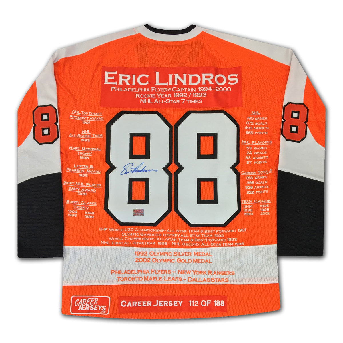 Eric Lindros Philadelphia Flyers Career Jersey /188