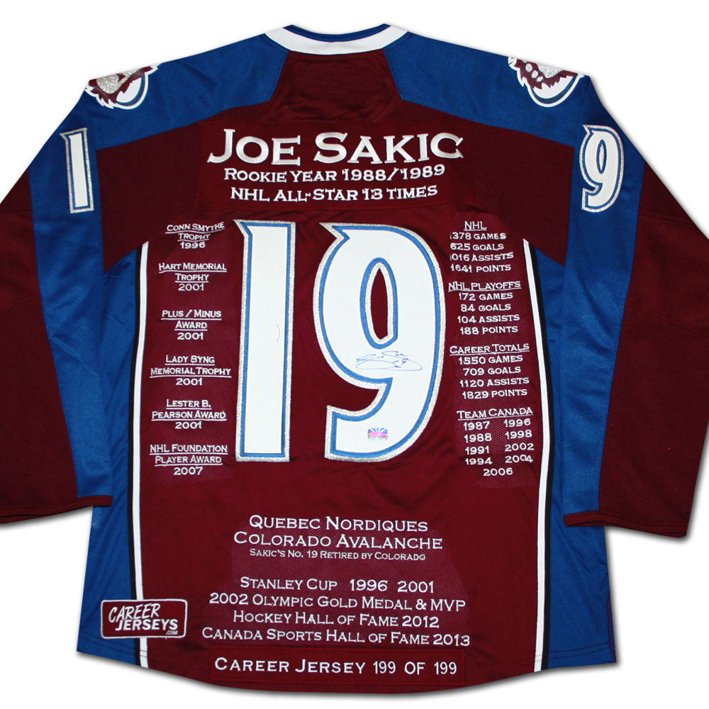 Joe Sakic Career Jersey #199 of 199