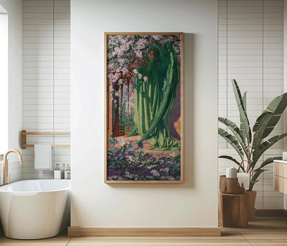 Impression Giclée L'Ange Vert de Carlos Schwabe : Art Symboliste, Option Encadrée