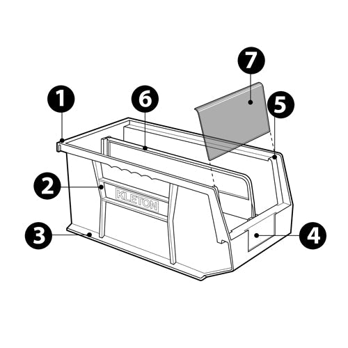 Stack & Hang Bin, 8-1/4" W x 7" H x 14-3/4" D, Red