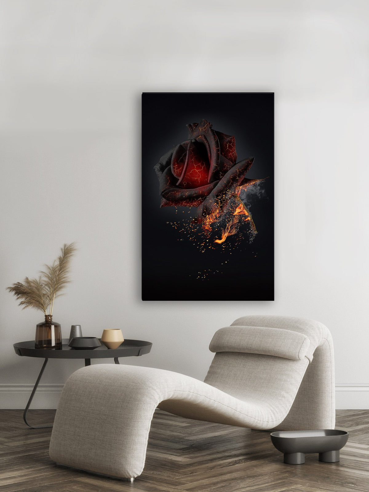 Impression sur toile - Rose ardente - Décoration murale