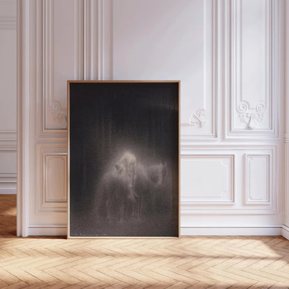 Charles Angrand - L'estampe d'art Le Bon Samaritain : Dessin au fusain onirique