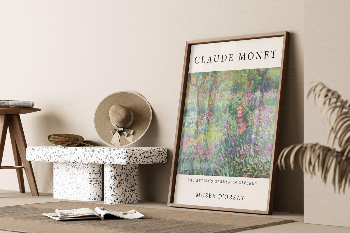Claude Monet - Le Jardin de l'artiste à Giverny | Célèbre reproduction artistique (disponible encadrée à la main ou non encadrée)