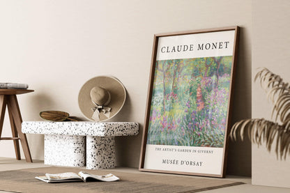 Claude Monet - Le Jardin de l'artiste à Giverny | Célèbre reproduction artistique (disponible encadrée à la main ou non encadrée)