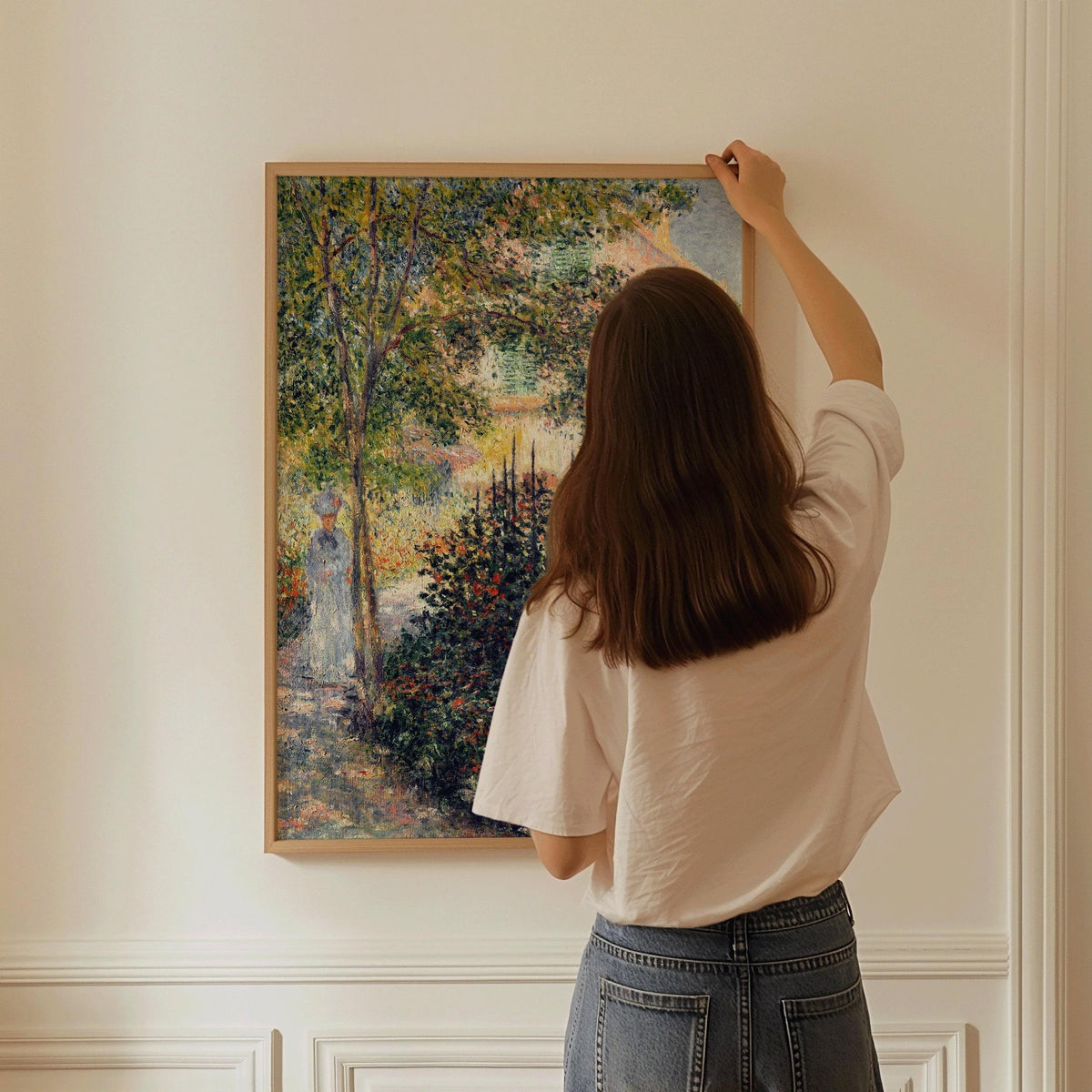 Jardin de Monet à Argenteuil Estampe : Célèbre œuvre d'art impressionniste
