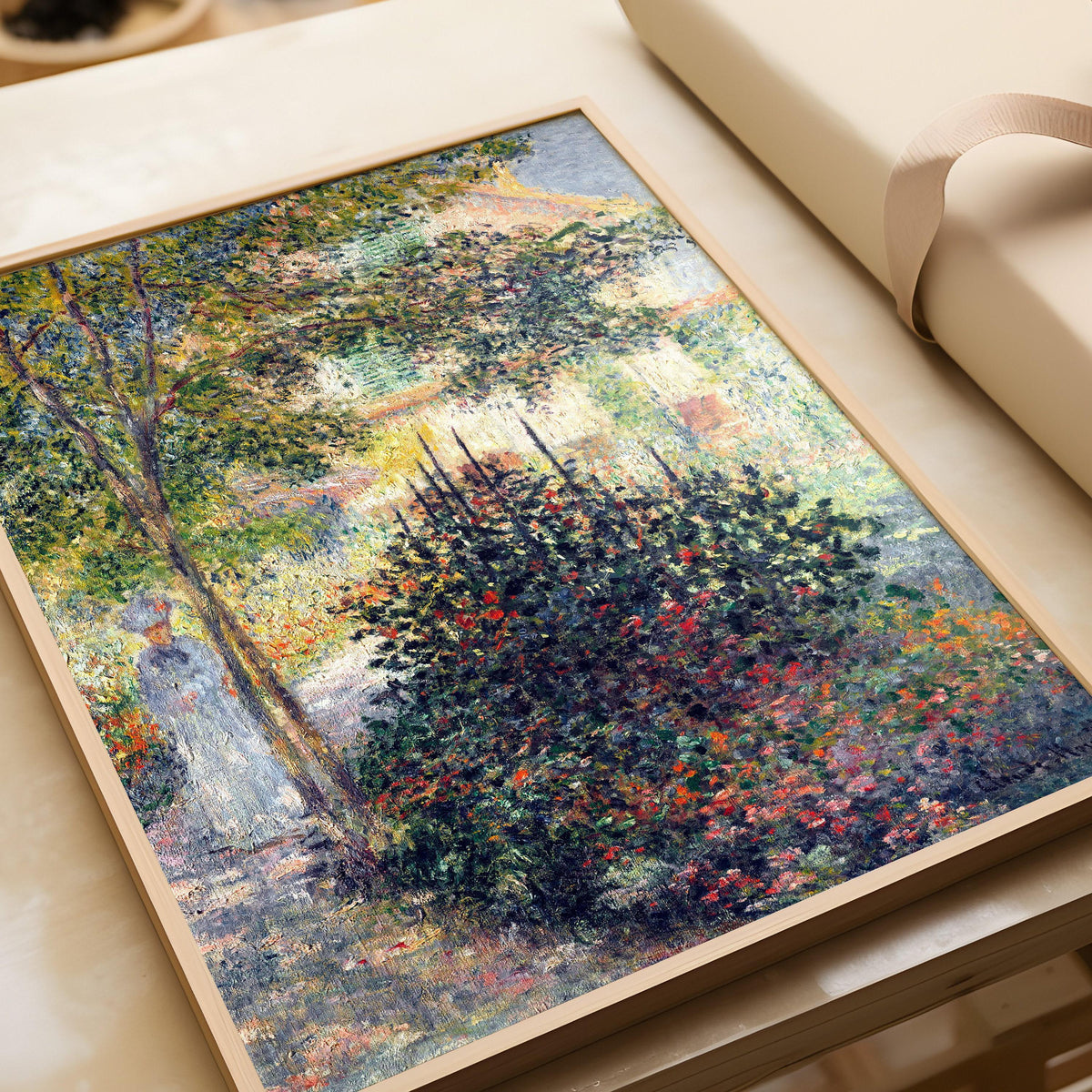 Jardin de Monet à Argenteuil Estampe : Célèbre œuvre d'art impressionniste