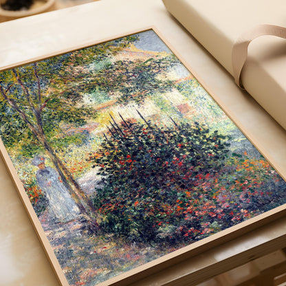 Jardin de Monet à Argenteuil Estampe : Célèbre œuvre d'art impressionniste