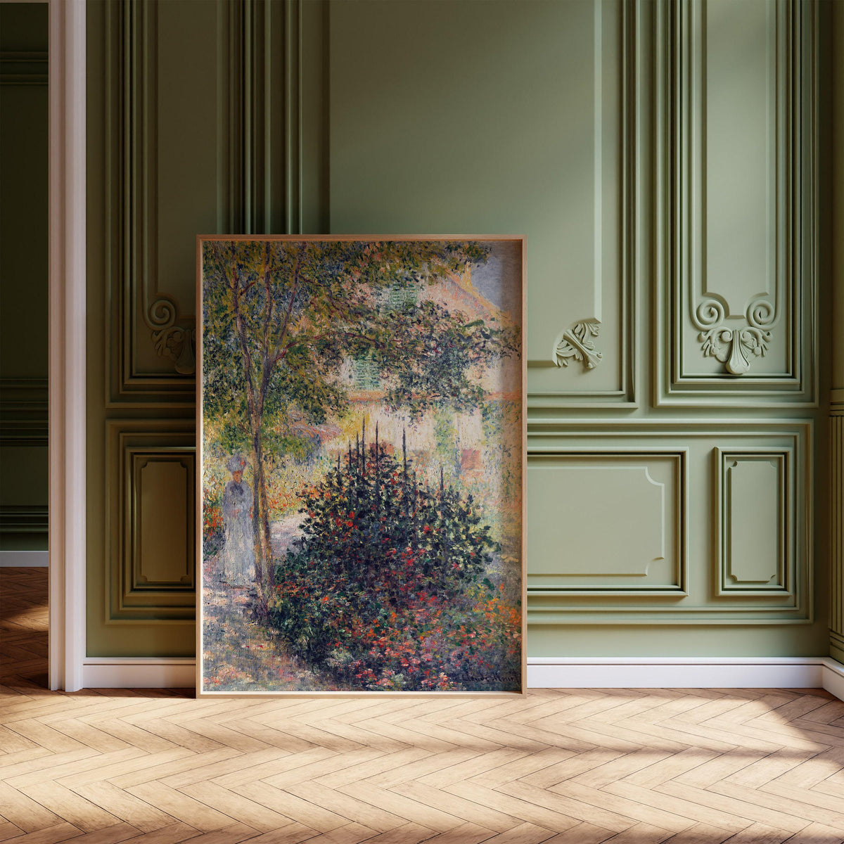 Jardin de Monet à Argenteuil Estampe : Célèbre œuvre d'art impressionniste