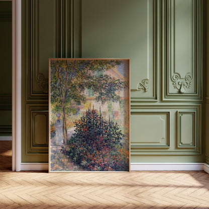 Jardin de Monet à Argenteuil Estampe : Célèbre œuvre d'art impressionniste