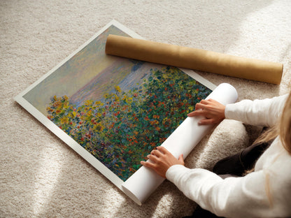 Impression sur giclée Monet Jardins Fleuris : Art impressionniste de qualité musée