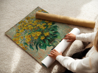 Fleurs de topinambour de Monet : Impression d'art fine Giclée
