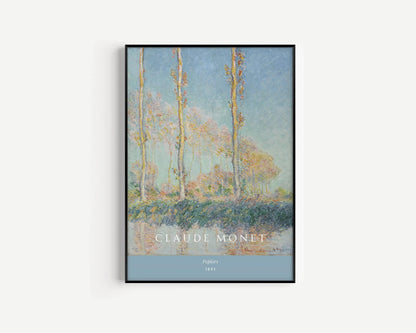 Claude Monet - Les Peupliers | Œuvre d'art célèbre (disponible encadrée à la main ou non encadrée)