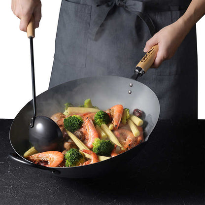Yoshikawa Cook-Pal REN 36cm Nitrided Carbon Steel Wok