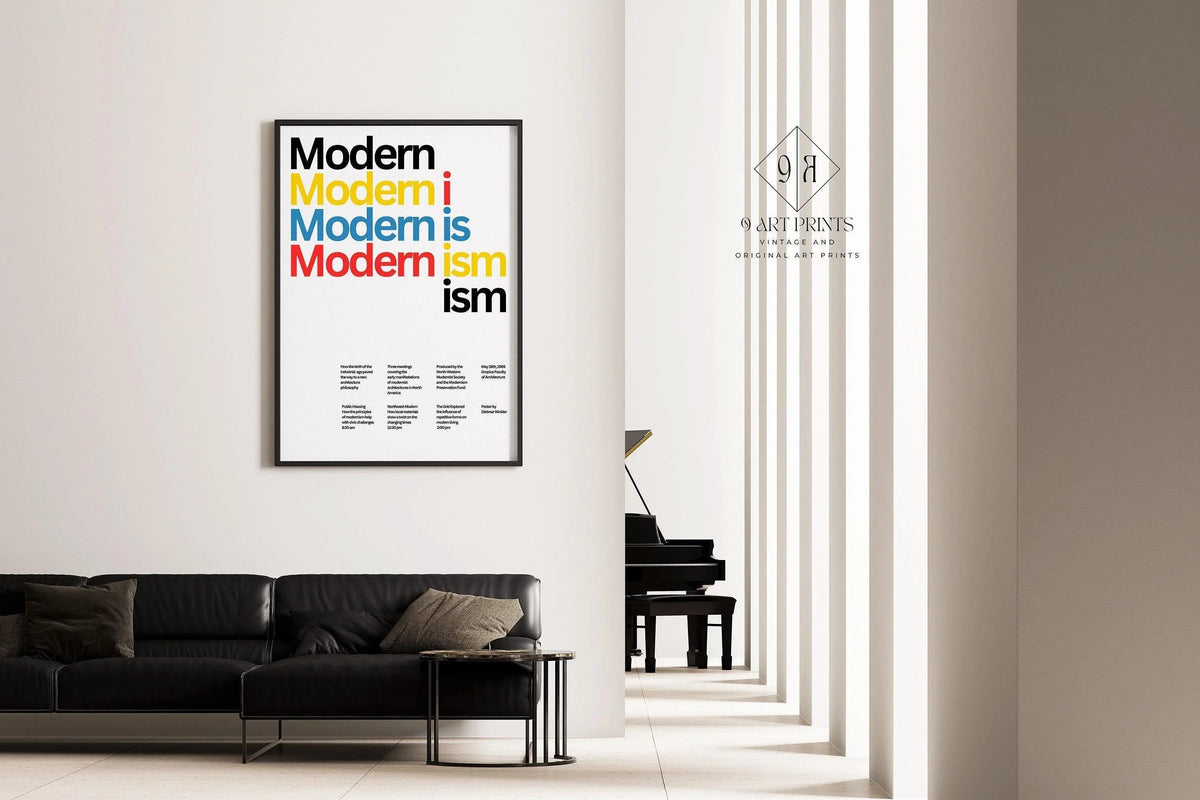 Modernism Typography Art Print: Dietmar Winkler Giclee Poster