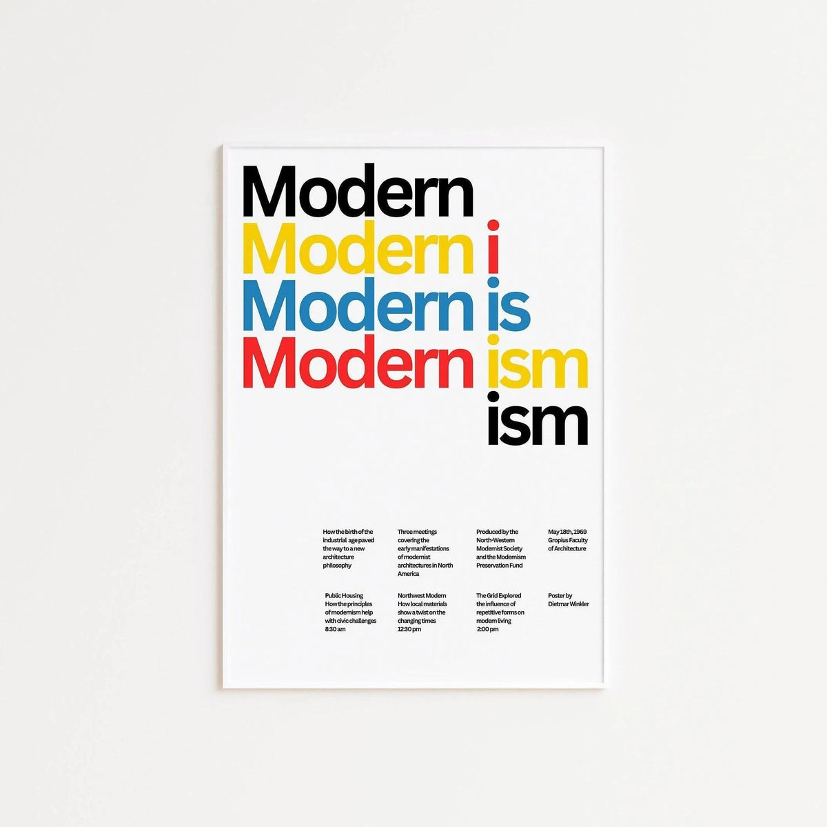 Modernism Typography Art Print: Dietmar Winkler Giclee Poster