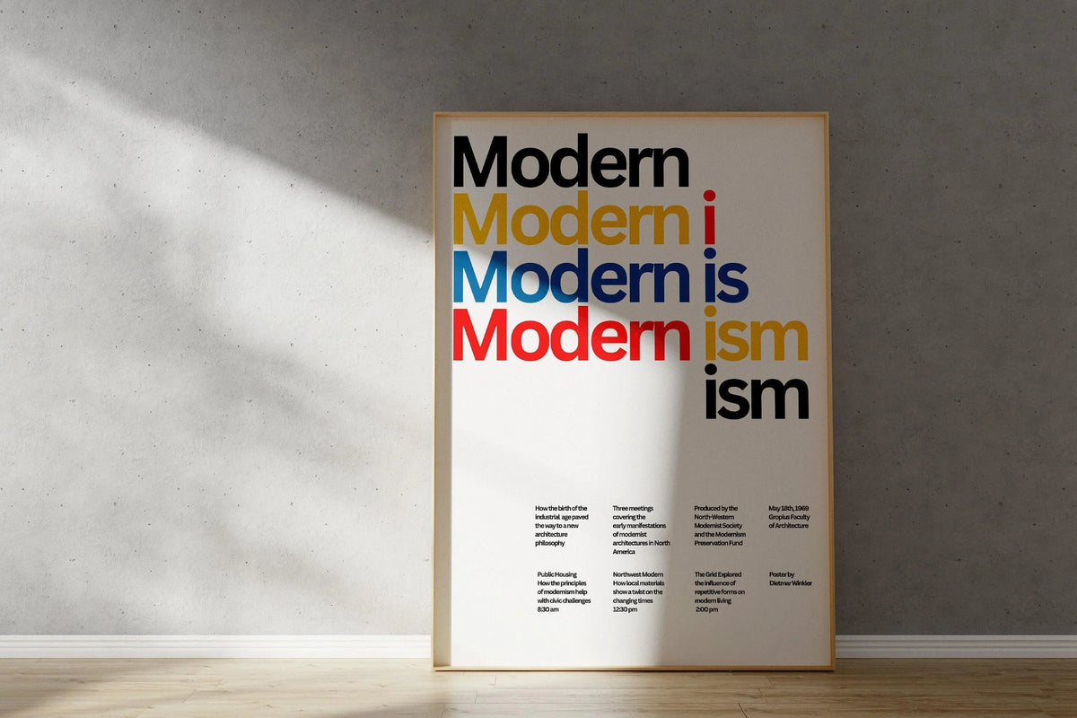 Modernism Typography Art Print: Dietmar Winkler Giclee Poster