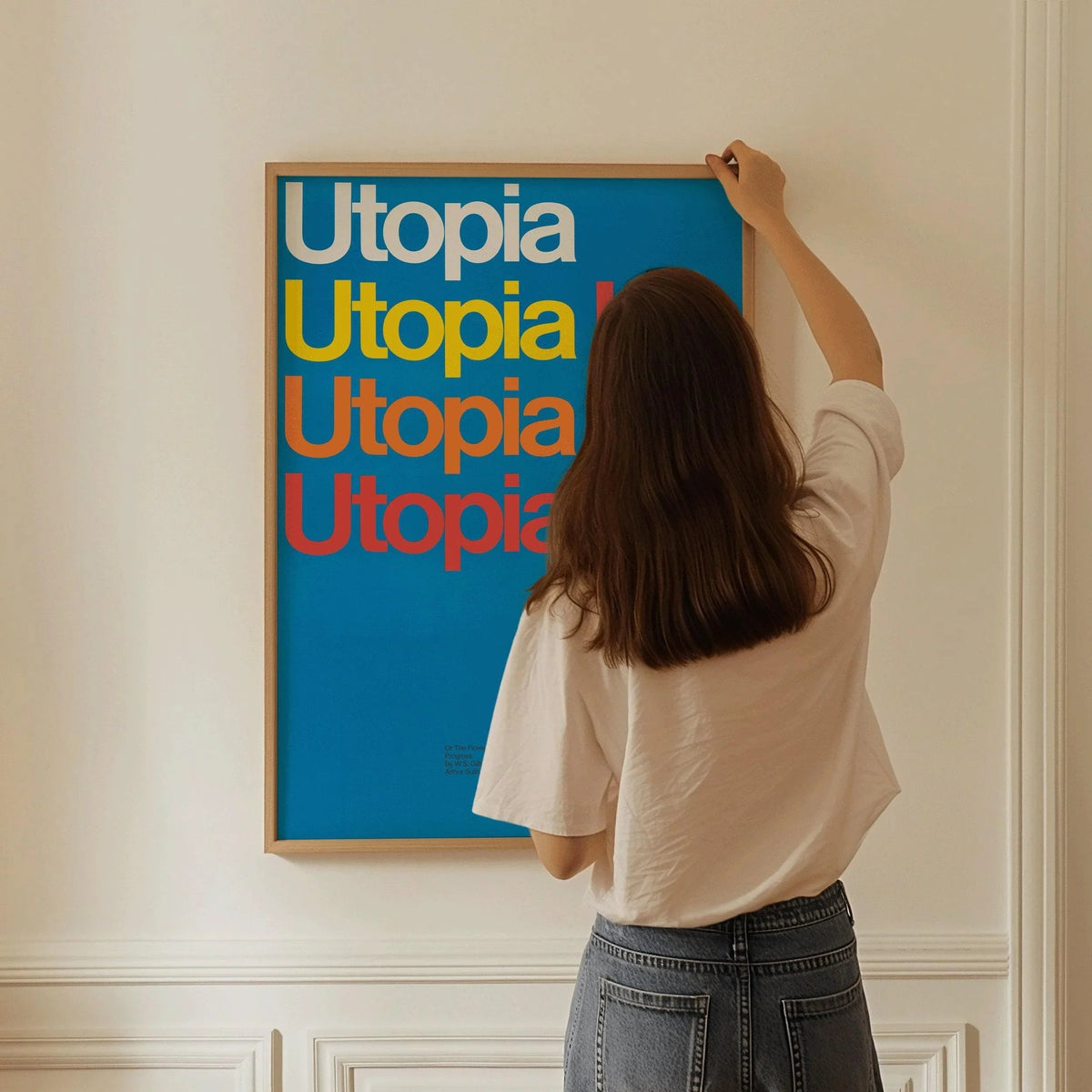 Dietmar Winkler Utopia Print : Typographie Minimaliste, Giclée d'Art