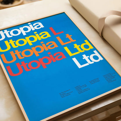 Dietmar Winkler Utopia Print : Typographie Minimaliste, Giclée d'Art