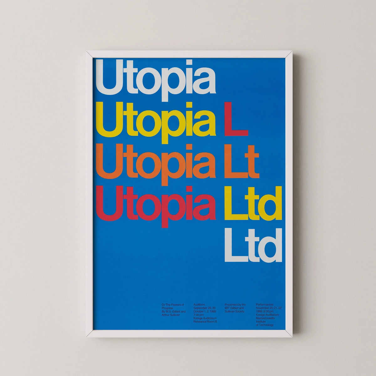 Dietmar Winkler Utopia Print : Typographie Minimaliste, Giclée d'Art