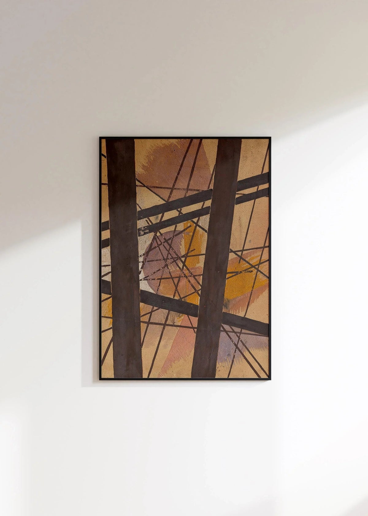 Lyubov Popova Abstract Art Print: Geometric Lines & Earthy Tones