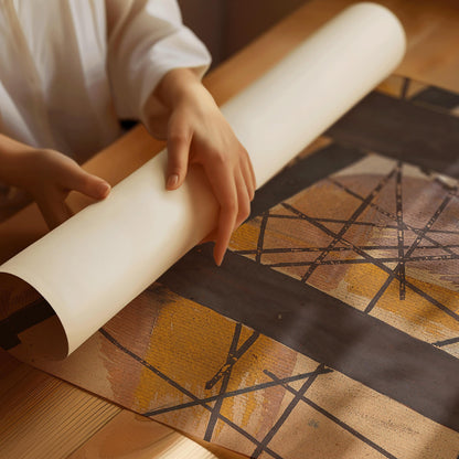 Lyubov Popova Abstract Art Print: Geometric Lines & Earthy Tones