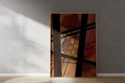 Lyubov Popova Abstract Art Print: Geometric Lines & Earthy Tones