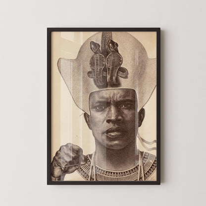 E. Harper Johnson - Piankhy the Great, Plate 9 | PRINT ‚Äì Majestic African Warrior King (Framed & Unframed Available)