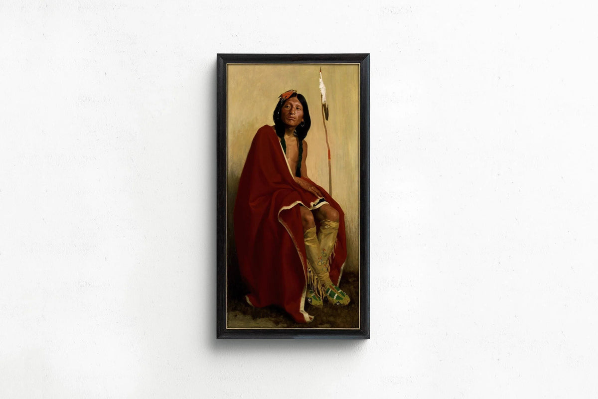 Eanger Irving Couse - Pied-d'Élan de la Tribu Taos - Art de portrait amérindien vintage