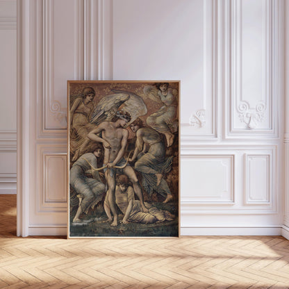 Edward Burne-Jones - Cupid's Hunting Grounds | Famous Mythology Classic Art (available handframed or unframed)