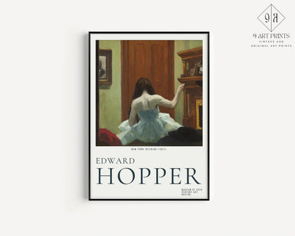 Edward Hopper - Intérieur New Yorkais | Œuvre Célèbre (disponible encadrée à la main ou sans cadre)