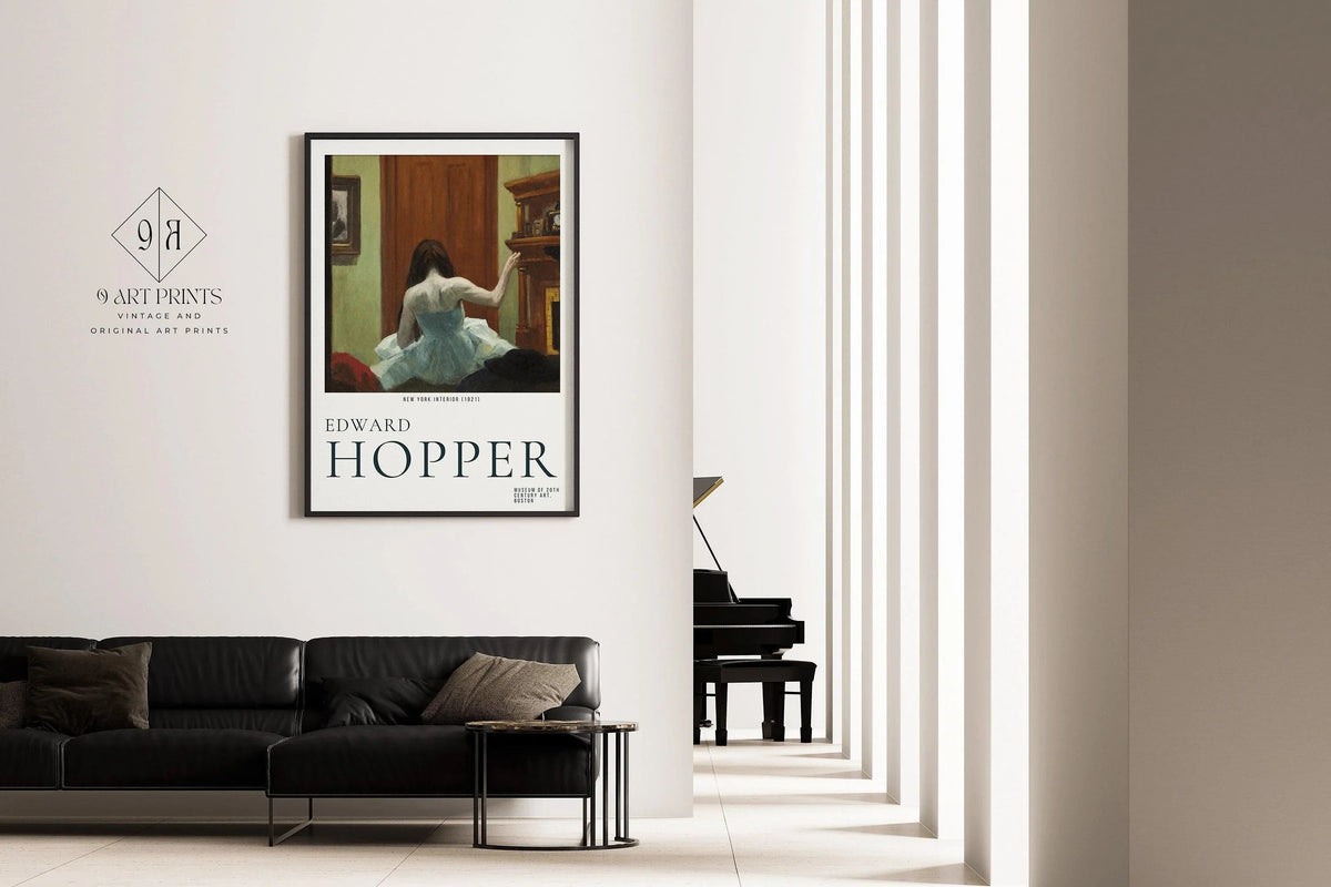 Edward Hopper - Intérieur New Yorkais | Œuvre Célèbre (disponible encadrée à la main ou sans cadre)