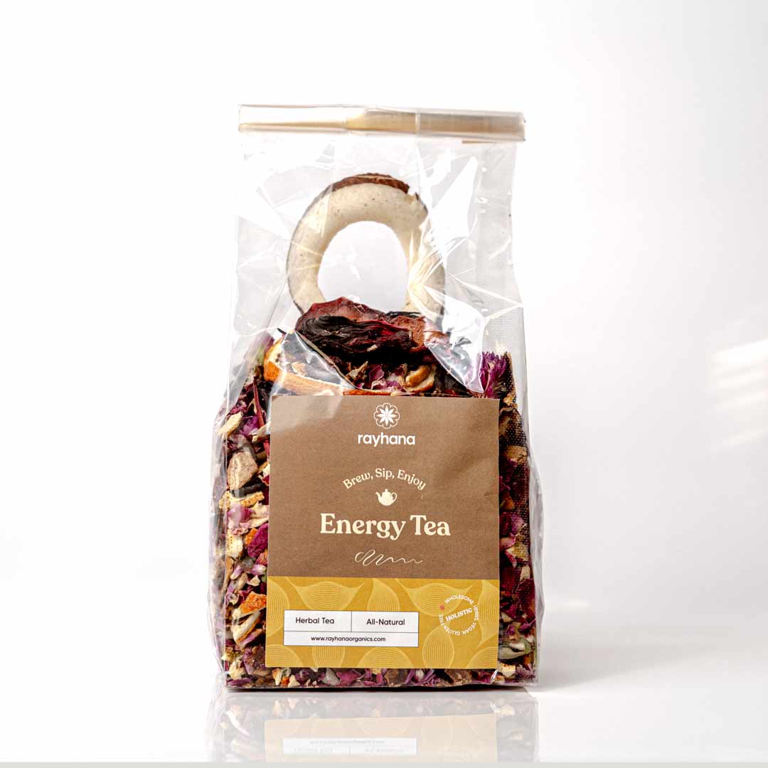 Thé Énergisant – Mélange de Tisane Agrumes et Rose