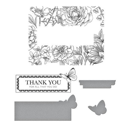 Ensemble Plaque de Pressage et Matrices Jardin de Papillons de la Collection BetterPress