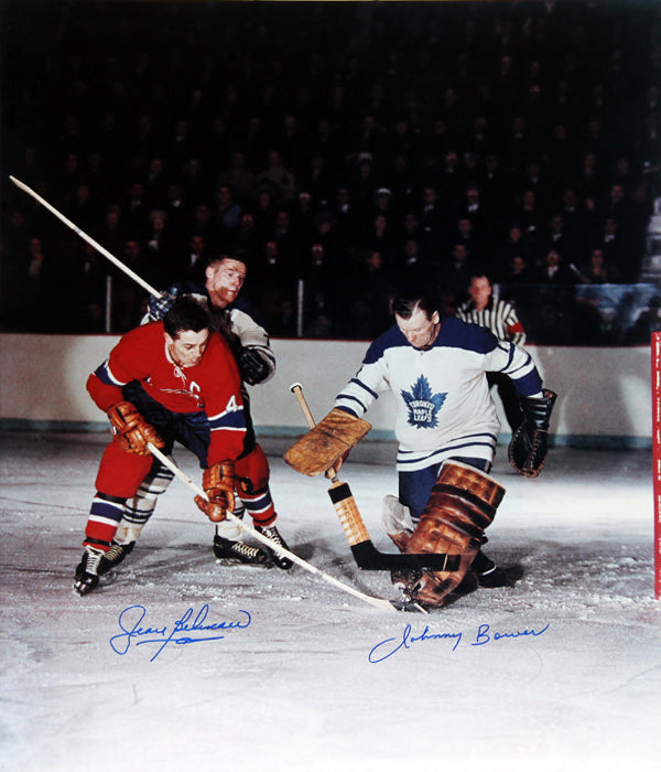 Jean Beliveau & Johnny Bower Dual-Signed 16x20 Photo