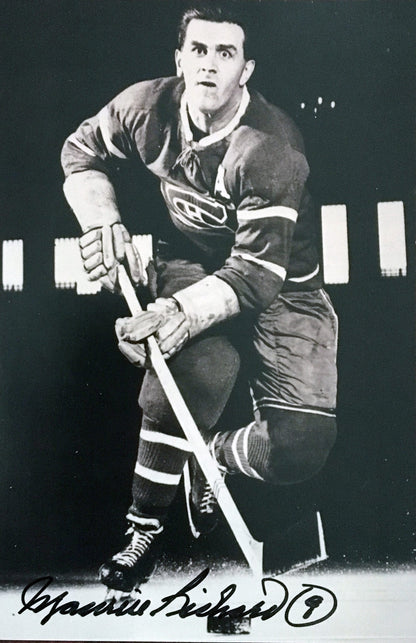 Maurice Richard Autographed 5x7 Sepia Photo