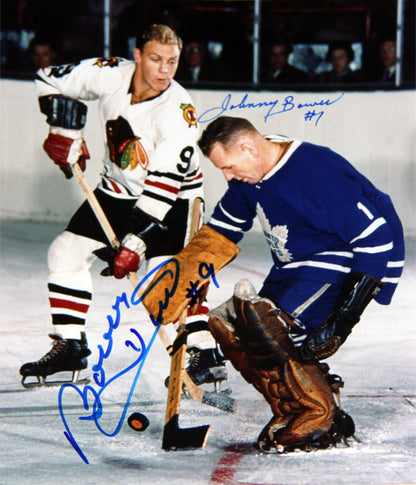 Johnny Bower & Bobby Hull Autographed 8x10 Photograph