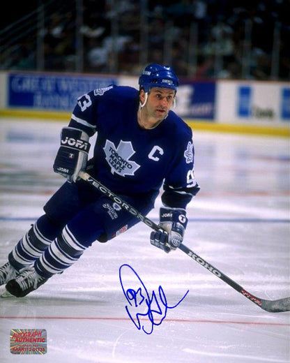 PHOTO 8X10 DOUG GILMOUR AUTOGRAPHIÉE - TORONTO MAPLE LEAFS - BLEU