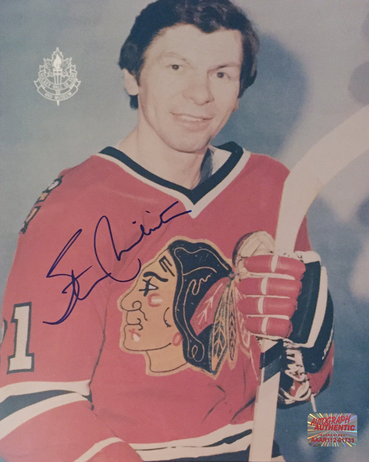 PHOTO 8X10 DÉDICACÉE DE STAN MIKITA - CHICAGO BLACKHAWKS