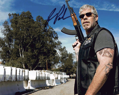 Ron Perlman Signed Sons of Anarchy Clay Morrow AK-47 Photo