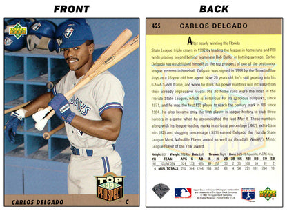 Carlos Delgado Rookie Card 1993 Upper Deck