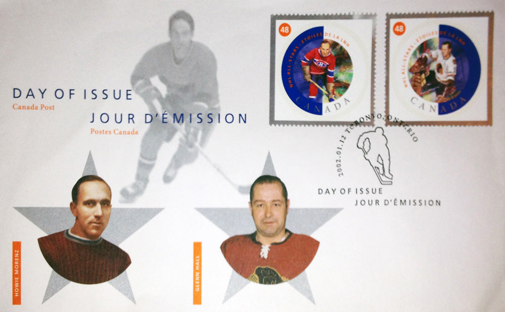 2002 Glenn Hall & Howie Morenz First Day of Issue Stamps